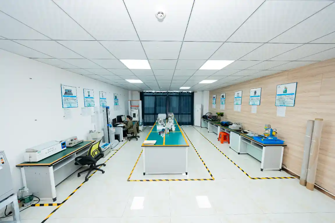 Work is carried out in clean and tidy laboratories and testing rooms.
